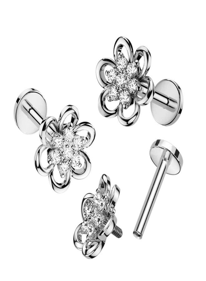 Izpack أقراط غضروفية لطيفة على شكل زهرة، مرصعة بكريستال الزركونيا المكعب، أقراط على شكل زهرة ... - Image 3